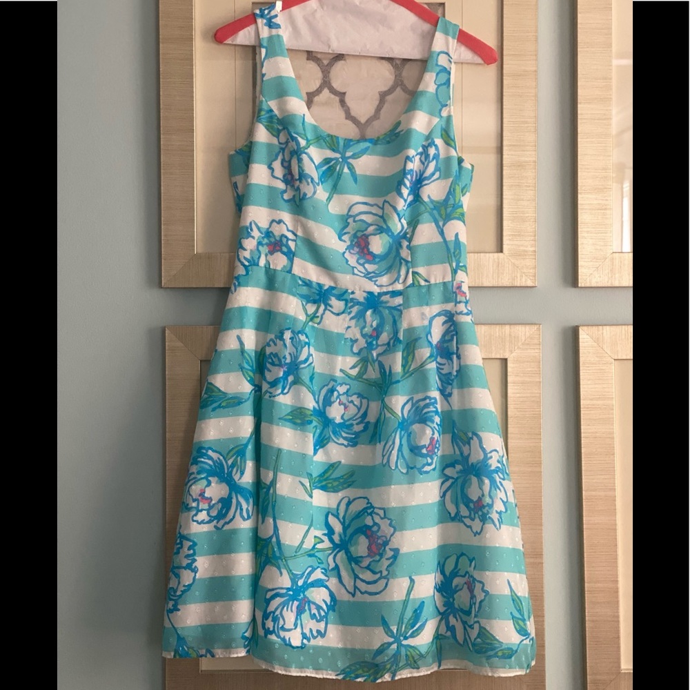 Lilly Pulitzer Posey Dress Shorely Blue Sz 4
